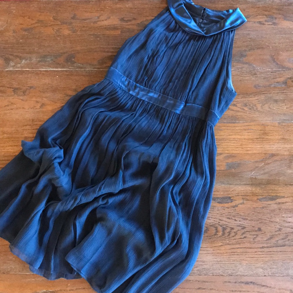 Maggie London Navy Silk Dress